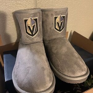 Vegas Golden KnightsGray Suede-Look Logo Mid-Calf Boots